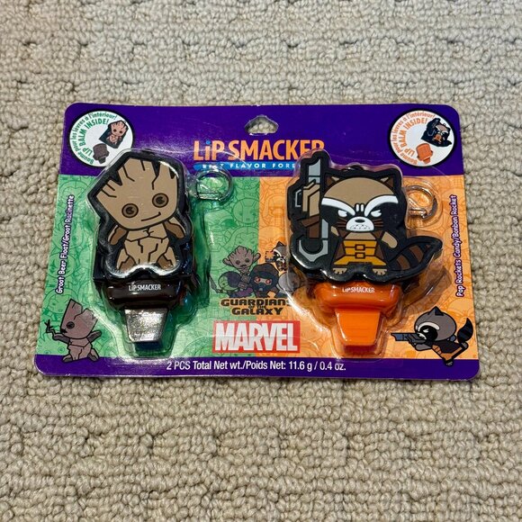 2 Marvel Lip Smacker Pop Rockets Candy/Groot Beer Float Flavored Lip Balm - Picture 1 of 1